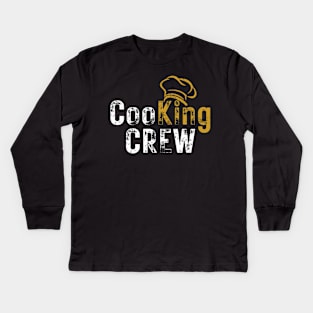 Cooking Crew Culinary Chef King Retro Cool Kids Long Sleeve T-Shirt